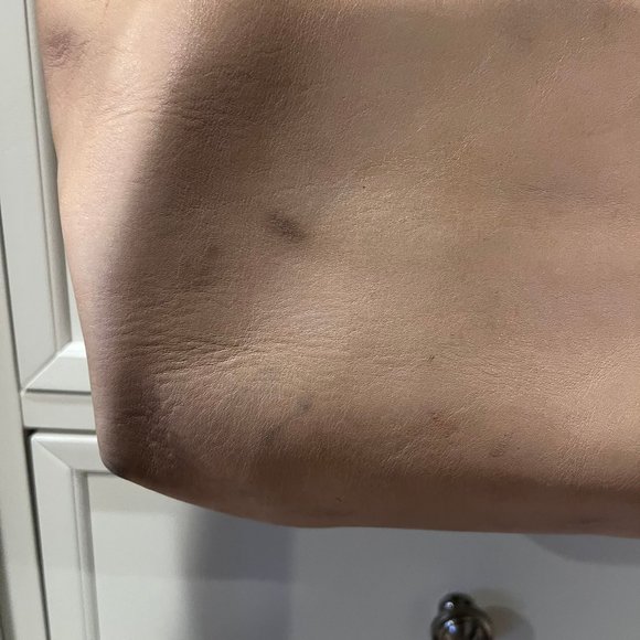 Madewell Genuine Leather Cream Medium Transport Tote w Shoulder Crossbody Strap - Picture 3 of 9